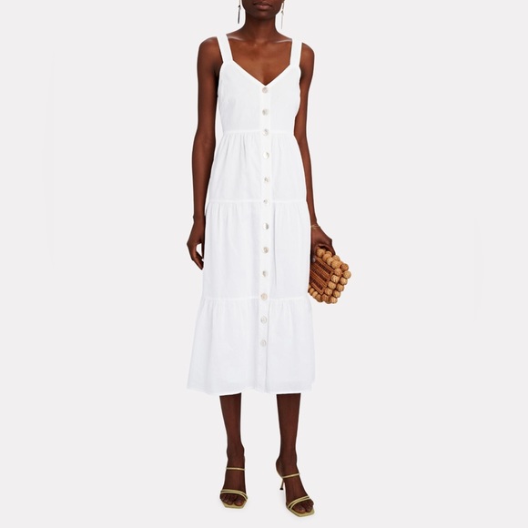 Rails Dresses & Skirts - NWT RAILS Violet Tiered Cotton Voile Midi Dress in White - M